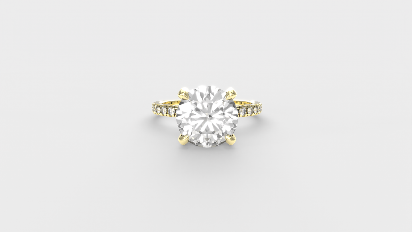 Anillo Moderno Redondo con pave en banda