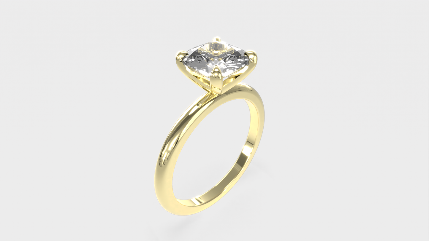 Anillo Solitario Cojin Clasico