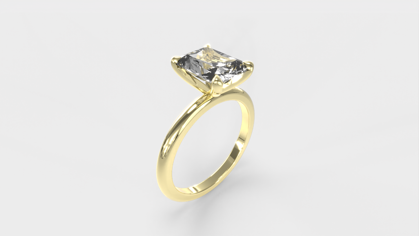 Anillo Solitario Radiante Clasico