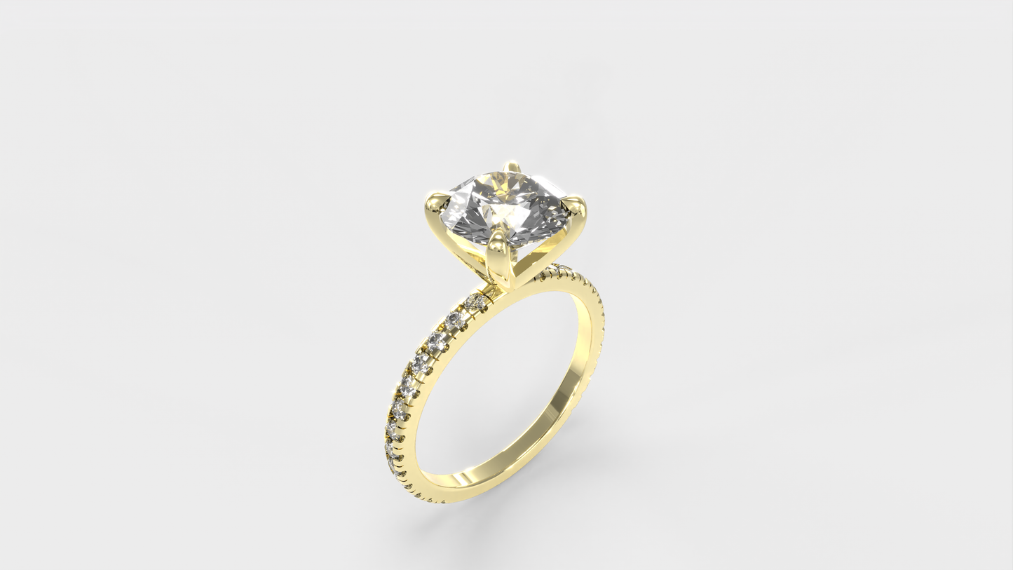 Anillo Moderno Redondo con pave en banda