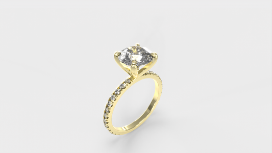 Anillo Moderno Redondo con pave en banda