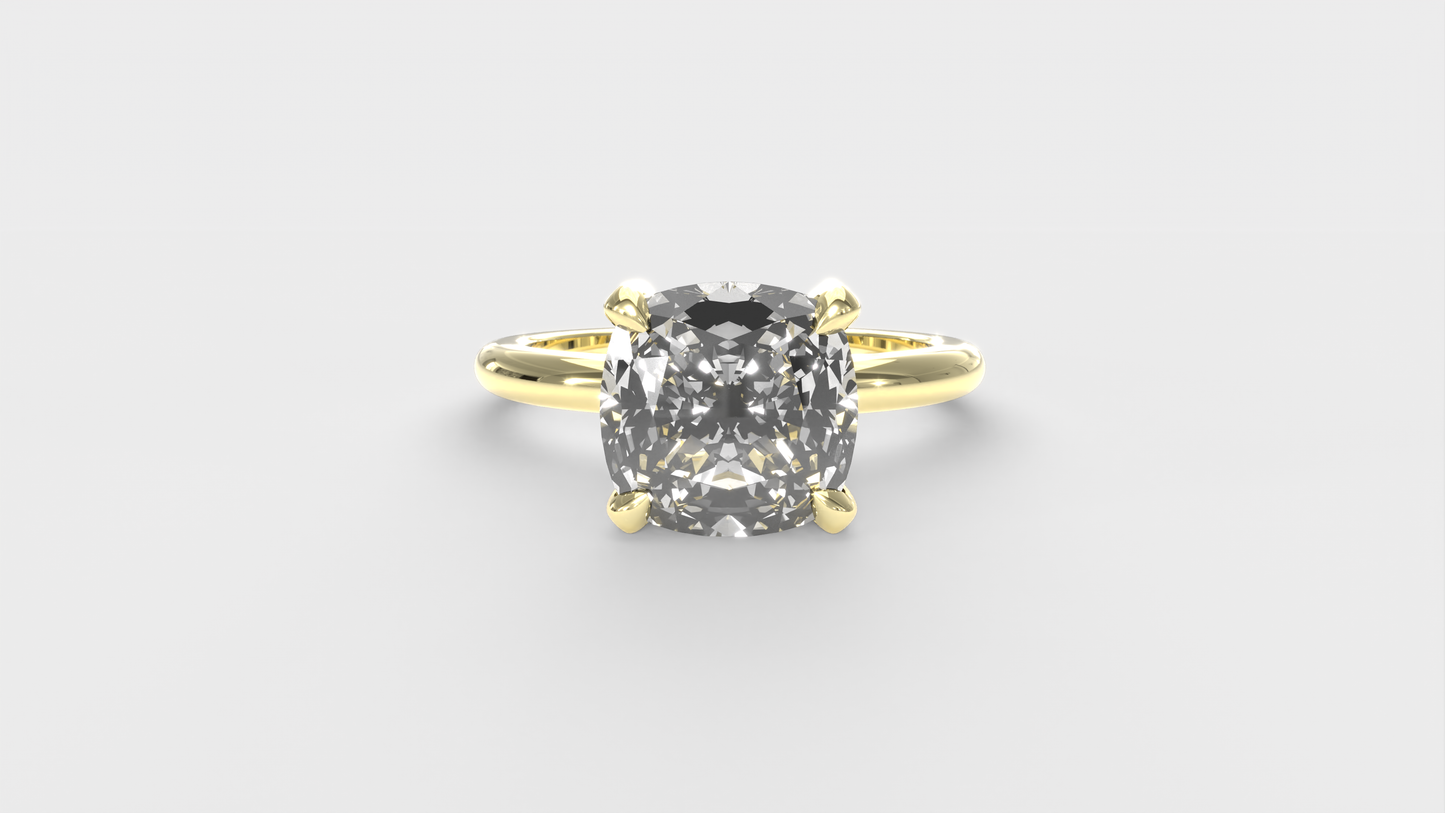 Anillo Solitario Cojin Clasico
