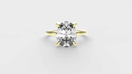 Anillo Solitario Ovalo con pave en prones
