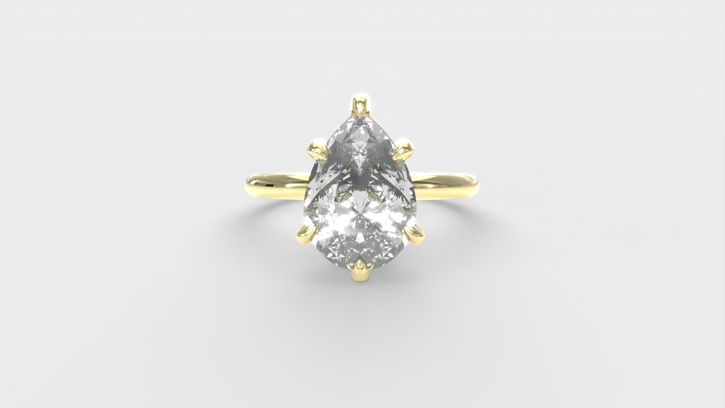 Anillo Solitario Pera Clasico
