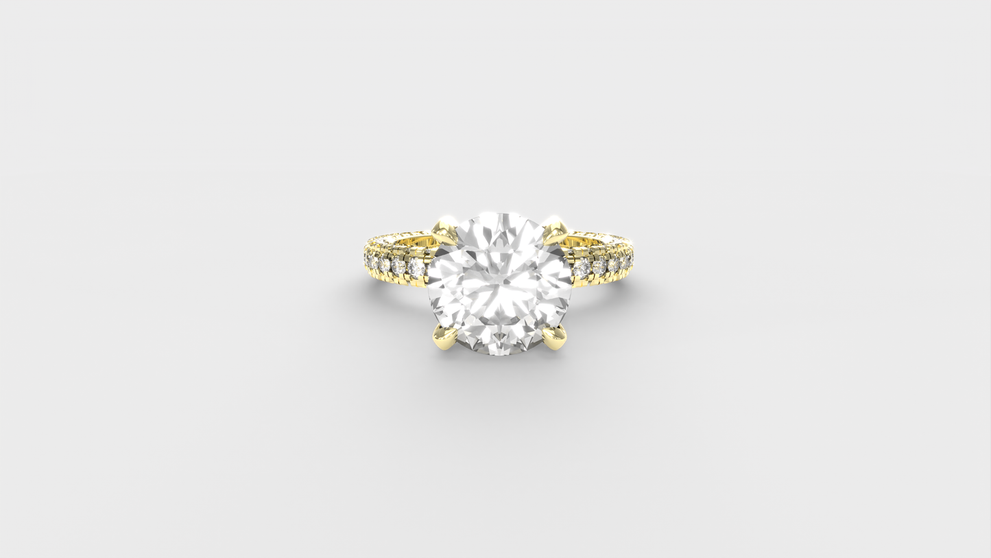 Anillo Trio Pave Redondo