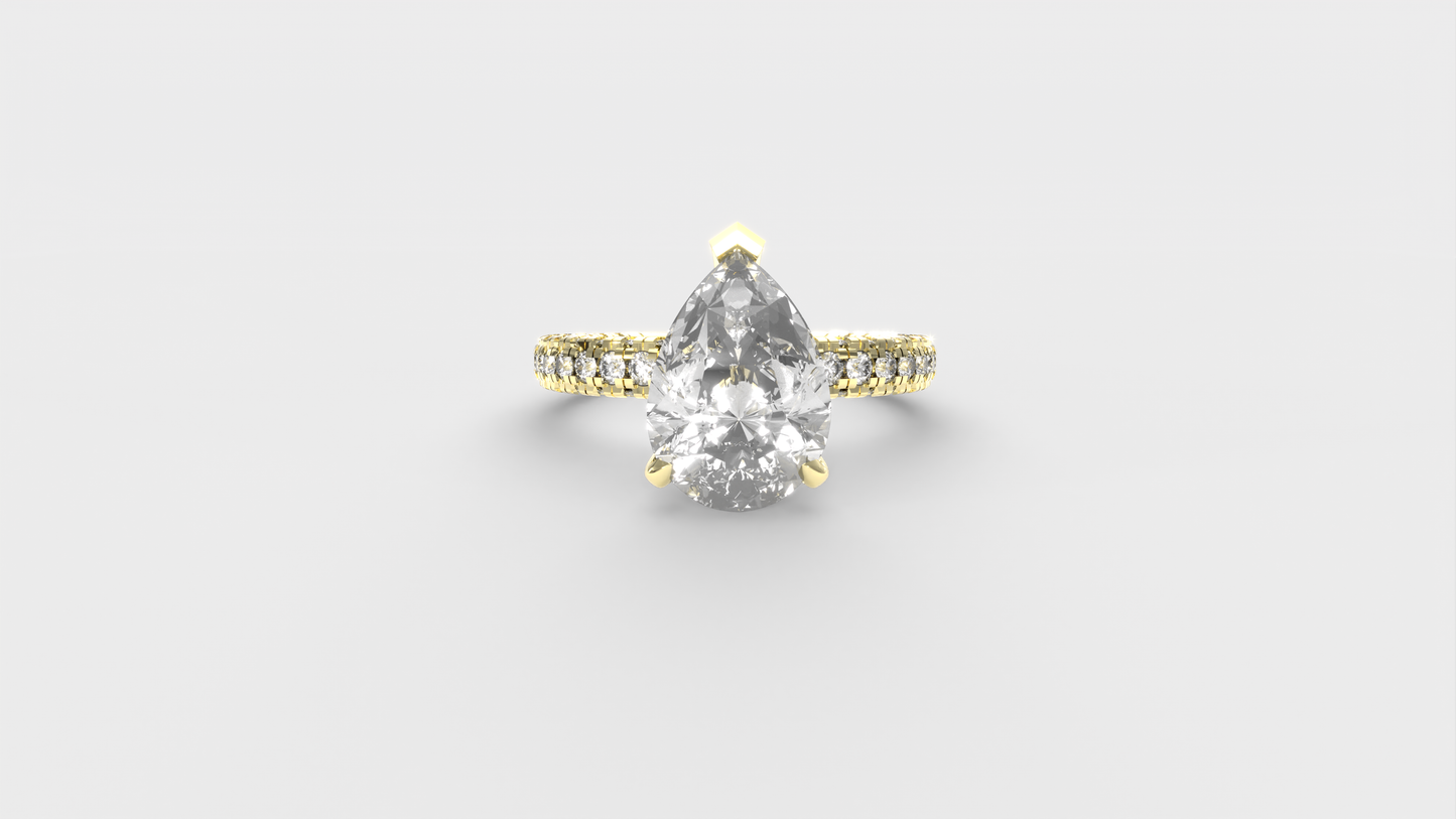 Anillo Trio Pave Pera
