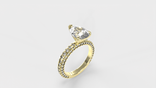 Anillo Trio Pave Pera