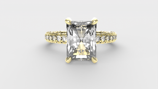 Anillo Trio Pave Radiante