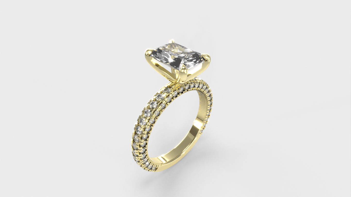 Anillo Trio Pave Radiante