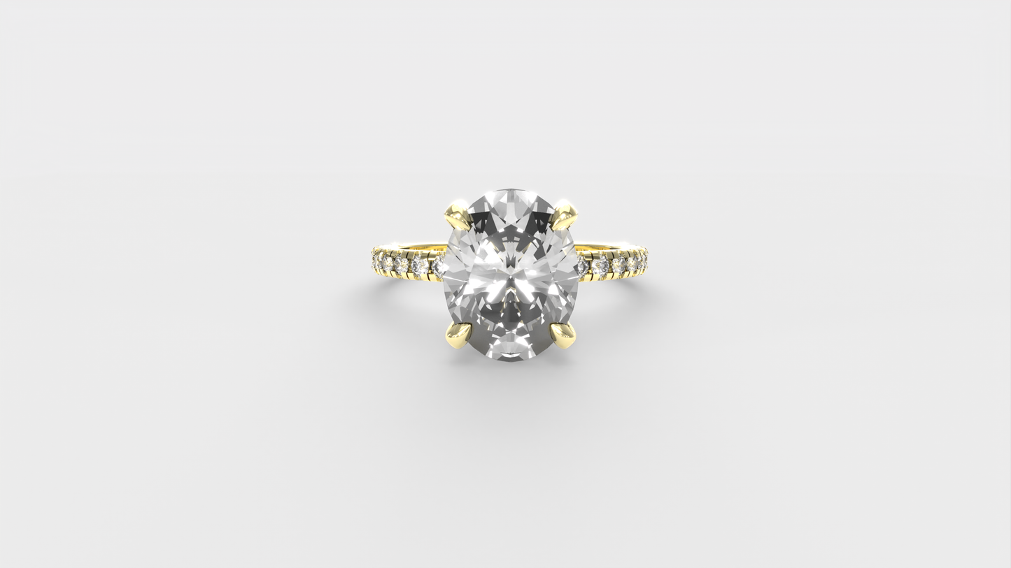 Anillo Moderno Ovalo con pave en banda