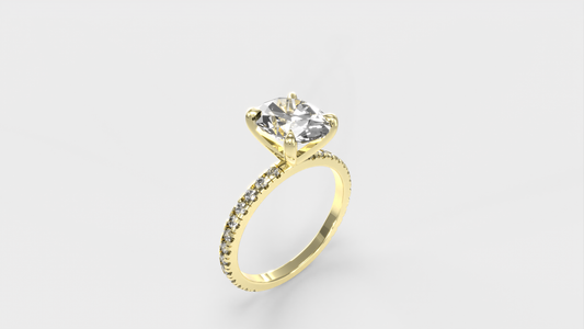 Anillo Moderno Ovalo con pave en banda
