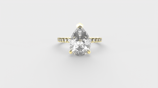Anillo Moderno Pera con pave en banda