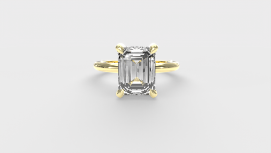 Anillo Solitario Esmeralda Clasico