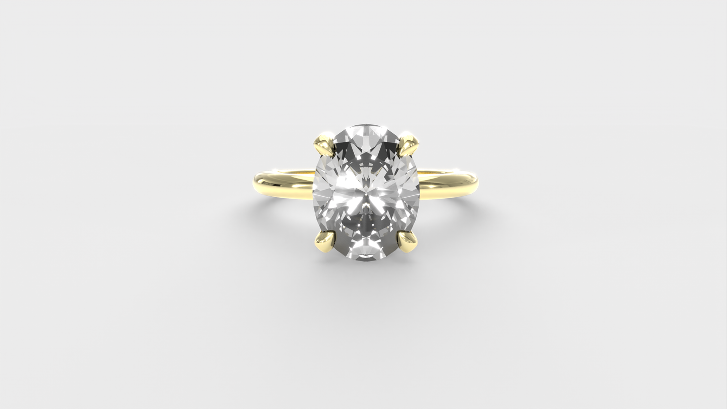 Anillo Solitario Ovalo Clasico