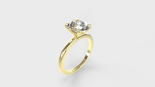 Anillo Solitario Ovalo Clasico