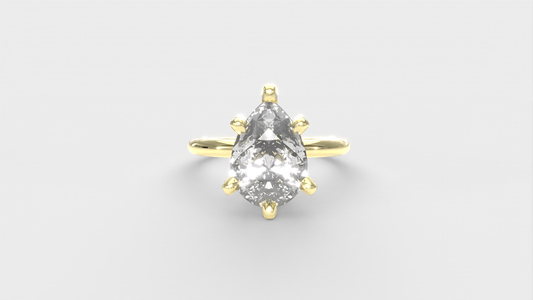 Anillo Solitario Pera con pave en prones
