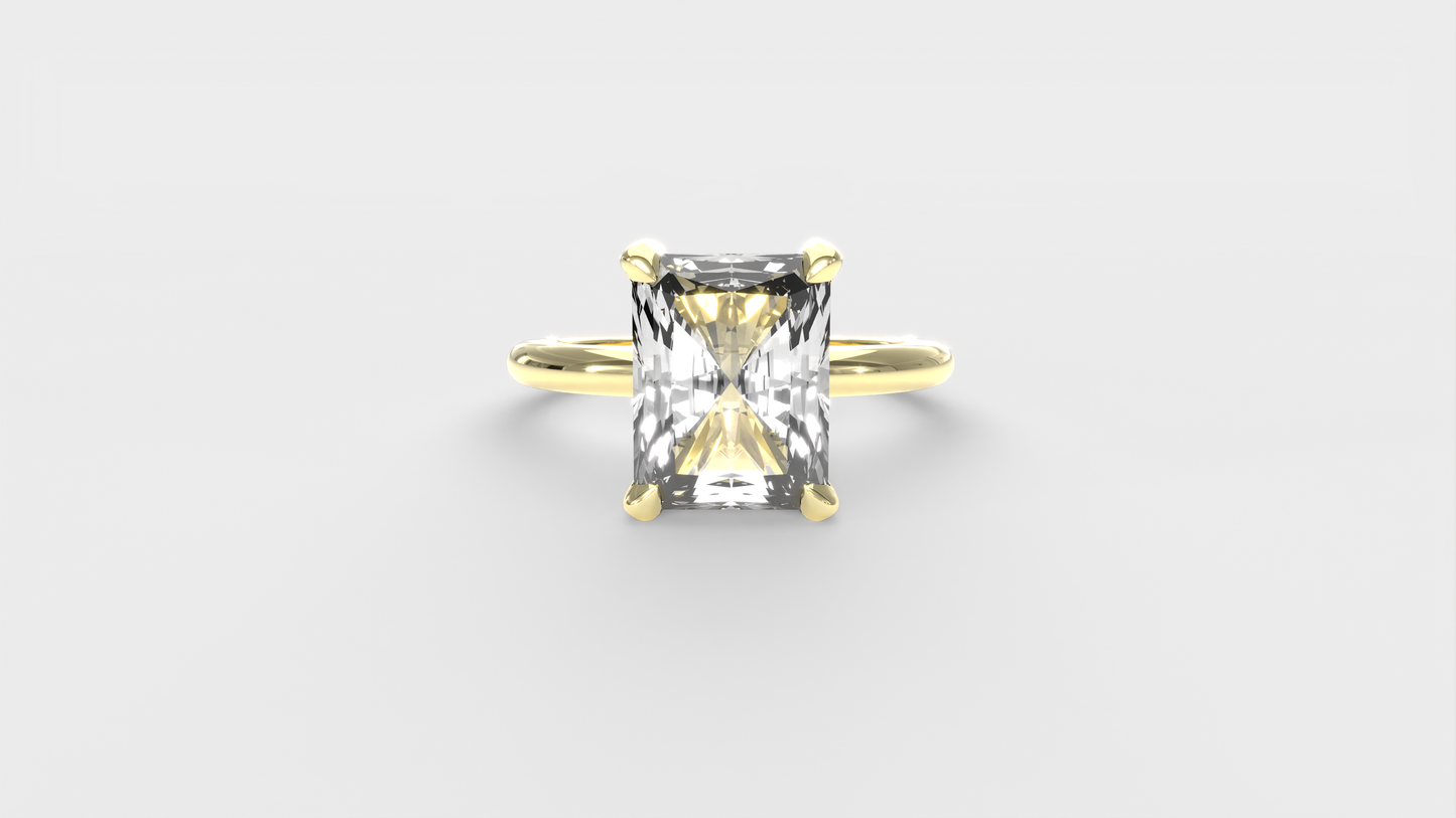 Anillo Solitario Radiante Clasico