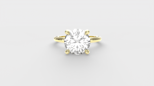 Anillo Solitario Redondo con pave en prones