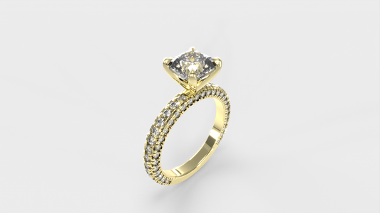 Anillo Trio Pave Cojin