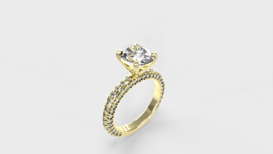 Anillo Trio Pave Ovalo
